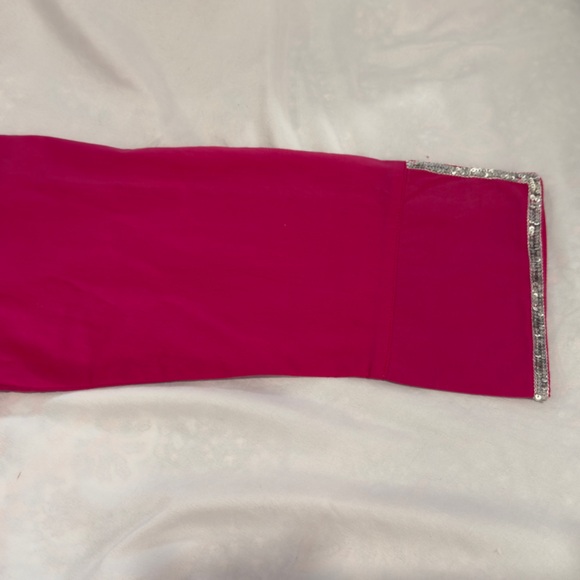 Chico's Silver Embroidered Pink Tunic 100% Cotton Made in India Size 1 = 8 - Picture 7 of 11